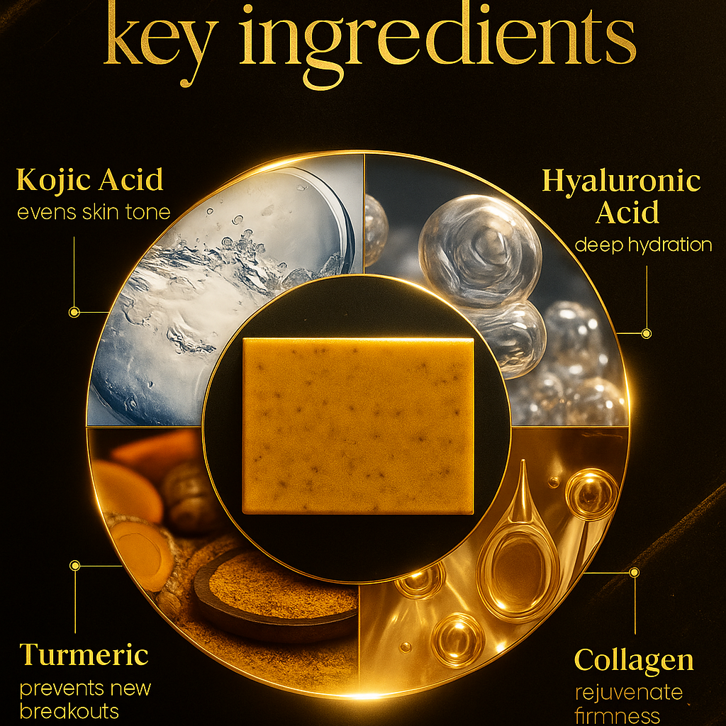 Kabila soap : Turmeric & Kojic Acid Handmade soap. Certified Organic .Non-toxic bar soap .