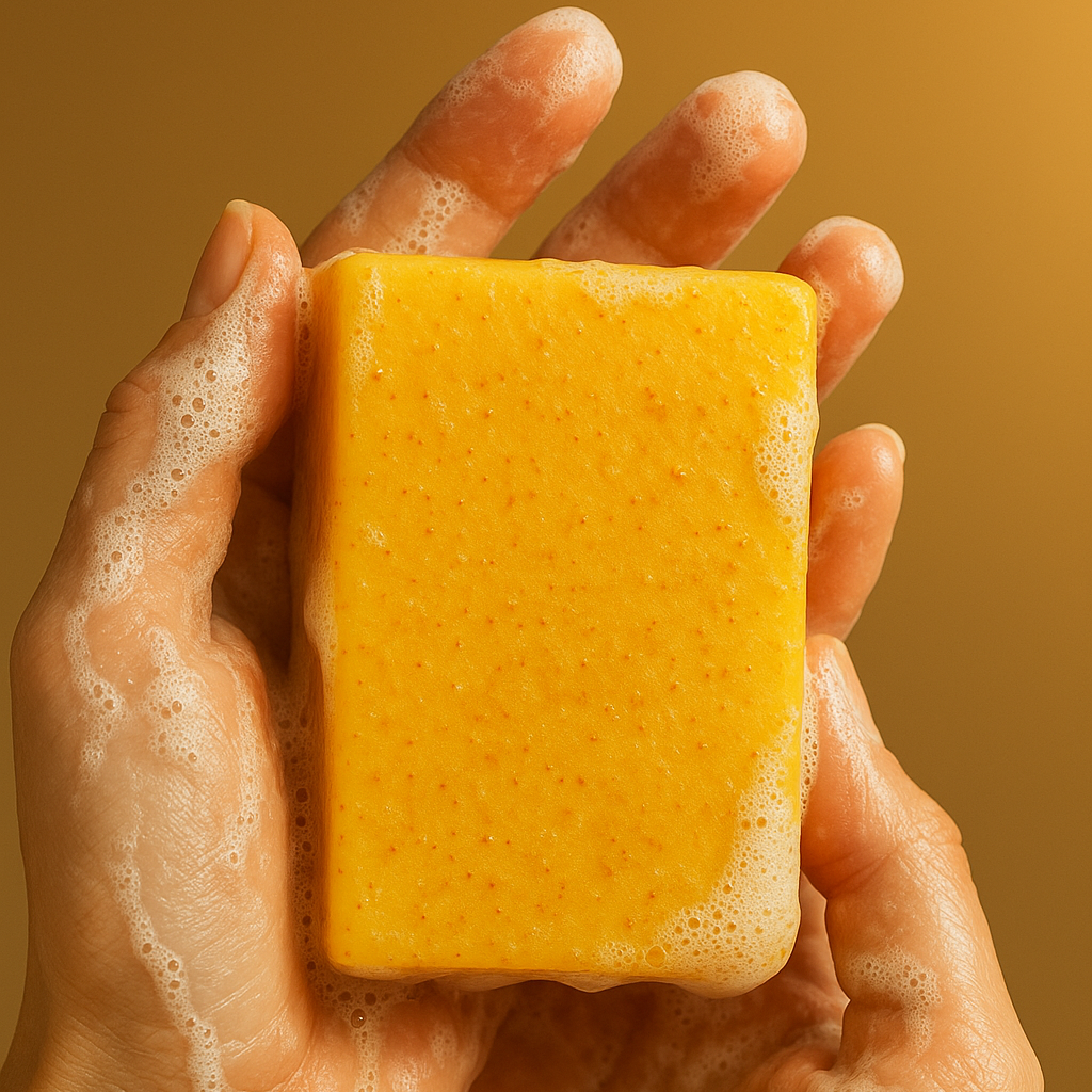 Kabila soap : Turmeric & Kojic Acid Handmade soap. Certified Organic .Non-toxic bar soap .